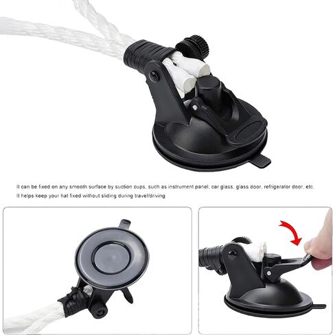 Cxtiy 2024 حوامل قبعة جديدة، حامل قبعة رعاة البقر مع كوب شفط حبل متين حامل قبعة رعاة البقر العالمي منظم شماعات القبعة يحافظ على شكل القبعة لشاحنة السيارة (أسود) in Kuwait