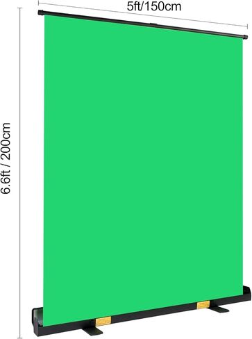 GVM Green Screen, 5x6.6FT Collapsible Green Screen Backdrop Kit with Stand+Storage Box Chroma Key Green Backdrop, Auto-Locking Frame Pull Down Green Screen for Streaming Photoshoot Game Studio Video in Saudi Arabia