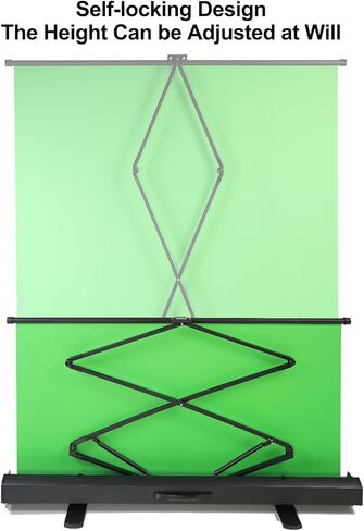GVM Green Screen, 5x6.6FT Collapsible Green Screen Backdrop Kit with Stand+Storage Box Chroma Key Green Backdrop, Auto-Locking Frame Pull Down Green Screen for Streaming Photoshoot Game Studio Video in Saudi Arabia