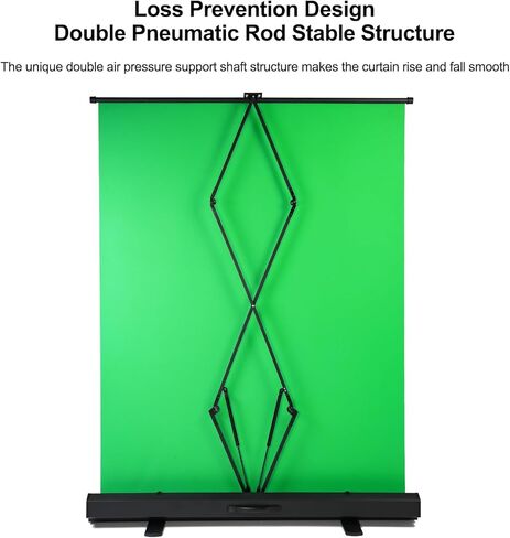 GVM Green Screen, 5x6.6FT Collapsible Green Screen Backdrop Kit with Stand+Storage Box Chroma Key Green Backdrop, Auto-Locking Frame Pull Down Green Screen for Streaming Photoshoot Game Studio Video in Saudi Arabia