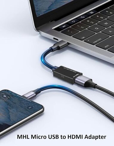 محول كابل Micro USB إلى HDMI، هاتف MHL 5pin إلى HDMI 1080P 4K رسم فيديو لهواتف Samsung Galaxy/LG/Huawei/Android الذكية مع وظيفة MHL in Kuwait