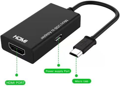 محول كابل Micro USB إلى HDMI، هاتف MHL 5pin إلى HDMI 1080P 4K رسم فيديو لهواتف Samsung Galaxy/LG/Huawei/Android الذكية مع وظيفة MHL in Kuwait