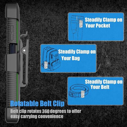 تيكو لموتورولا موتو جي 5 جي 2022 | موتو جي (2022) | مشبك حافظة XT2213، [قشرة] ممتص للصدمات [شاشة مدمجة] [حزام قفل بمسند] أغطية حمل كاملة للجسم دوارة آمنة - أسود in Kuwait