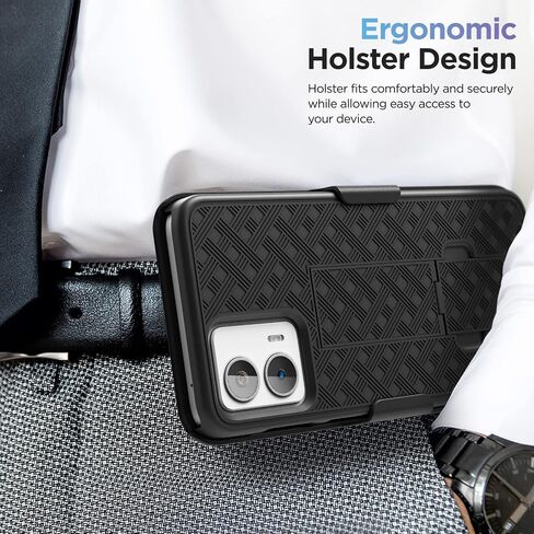 Encased DuraClip for Moto G 5G 2023 Belt Clip Case, Slim Phone Case with Holster (Motorola G 2023) Black in Saudi Arabia