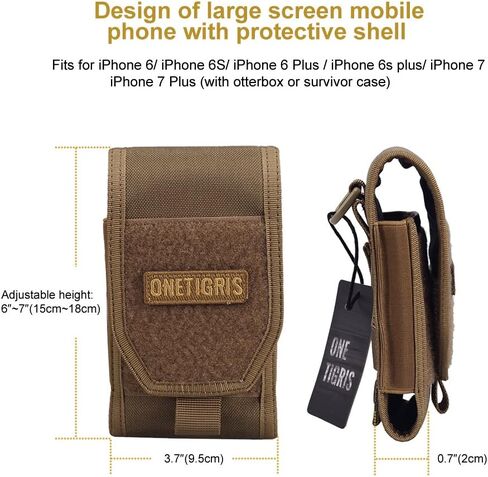 حامل حزام للهاتف الخلوي من OneTigris للرجال، حامل هاتف بحزام لهاتف iPhone 14 13 12 11 8 7 6 Pro Max، XR (أسود) in Saudi Arabia
