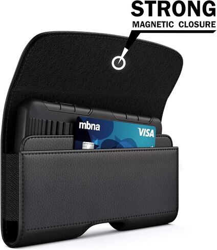 Holster for Galaxy S24 5G S23 S22, S21, S20, S10 S9 S8 A01, A10e, Cell Phone Belt Holder Case with Clip, ID Card Storage Pouch Cover (Fits Samsung with Otterbox Commuter Case) Black in Saudi Arabia