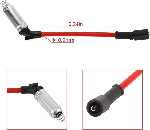 10.2 MM Spark Plug Ignition Wires Fit for Suburban Corvette Silverado 1500-2500 for 99-06 LS1 VORTEC 4.8L 5.3L 6L V8 (Red, Pack of 8) in Kuwait