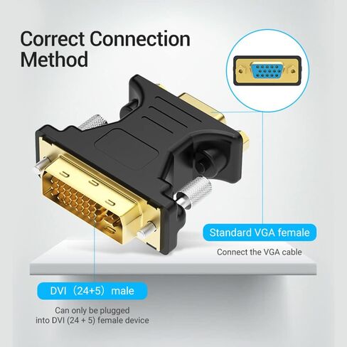 محول DVI-I 24+5 Pin إلى VGA Female، محول بطاقة رسومات فيديو بدقة 1080P Full HD للكمبيوتر الشخصي والكمبيوتر المحمول وجهاز العرض in Saudi Arabia