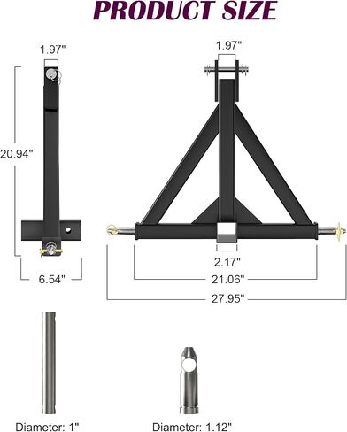 وصلة وصلة مقطورة 3 نقاط 2 بوصة، شديدة التحمل لجرار الفئة 1، محول قضيب الجر، جرار مدمج ومعدات المزرعة in Kuwait
