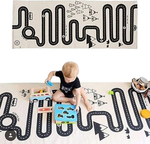 Cotton Crawling Blanket,Play Games Floor Mat Road Adventure Racing Carpet,Kids Long Pad for Bedroom Playroom Classroom Indoor,69x27inch Rectangle Area Rugs in Saudi Arabia