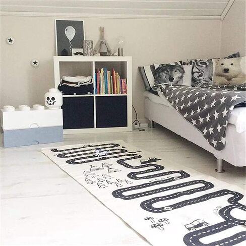 Cotton Crawling Blanket,Play Games Floor Mat Road Adventure Racing Carpet,Kids Long Pad for Bedroom Playroom Classroom Indoor,69x27inch Rectangle Area Rugs in Saudi Arabia