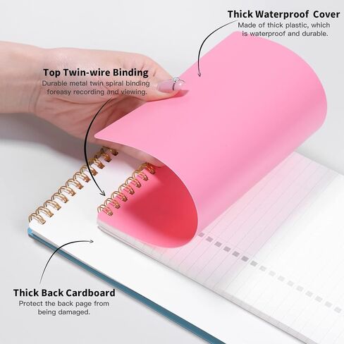 Regolden-Book To Do List Notepad Spiral Planner، متتبع المهام اليومية مع دفاتر ملاحظات مبطنة واسعة (أزرق مخضر، عبوتان) in Saudi Arabia