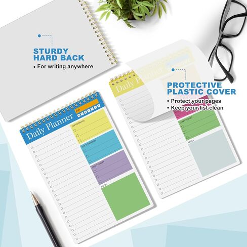 مفكرة قائمة المهام، 6 عبوات دفتر مخطط يومي للعمل، 6.5 × 9.8 بوصة مخطط قائمة المهام لزملاء العمل والمكاتب والمعلمين والمدرسة، لوحة تجريب المجلات، منظمة الملاحظات والمهام (نمط جديد) in Kuwait