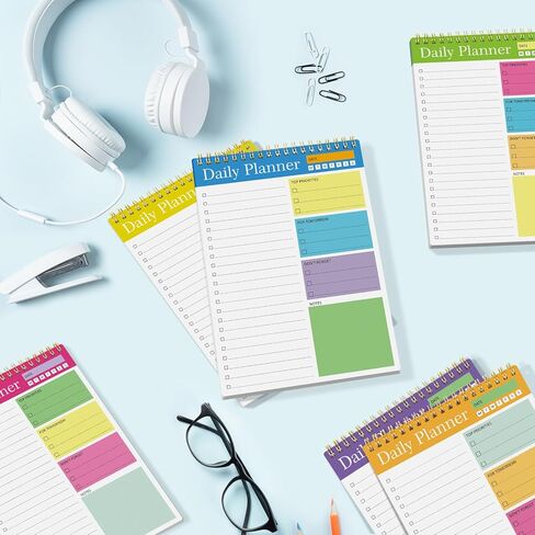 مفكرة قائمة المهام، 6 عبوات دفتر مخطط يومي للعمل، 6.5 × 9.8 بوصة مخطط قائمة المهام لزملاء العمل والمكاتب والمعلمين والمدرسة، لوحة تجريب المجلات، منظمة الملاحظات والمهام (نمط جديد) in Kuwait