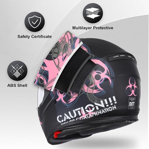 TRIANGLE Dual Visor Motorcycle Helmet Full Face Helmets with Tinted sunshield DOT Approved in Kuwait