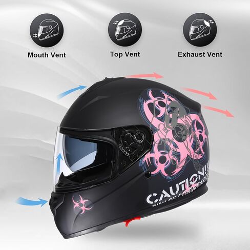 TRIANGLE Dual Visor Motorcycle Helmet Full Face Helmets with Tinted sunshield DOT Approved in Kuwait