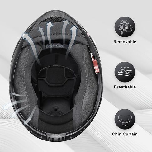 TRIANGLE Dual Visor Motorcycle Helmet Full Face Helmets with Tinted sunshield DOT Approved in Kuwait
