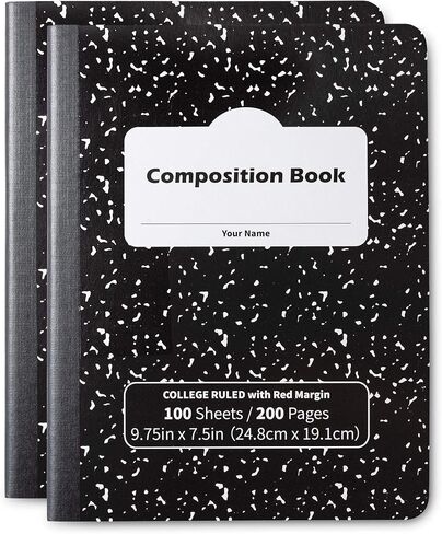 كتب تكوين، دفاتر ملاحظات، ورق مسطر للكلية، 100 ورقة، كتاب كومب، 100 ورقة (200 صفحة)، رخام أسود، عبوتان in Saudi Arabia