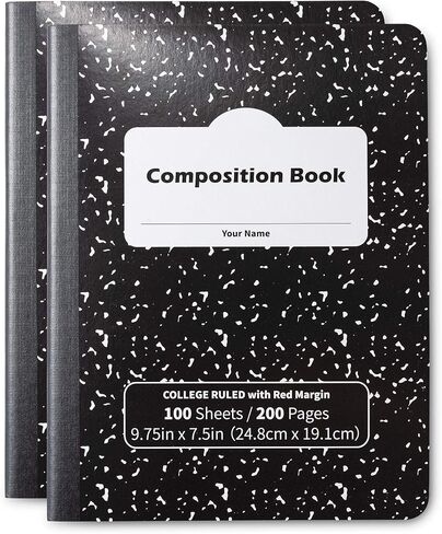 كتب تكوين، دفاتر ملاحظات، ورق مسطر للكلية، 100 ورقة، كتاب كومب، 100 ورقة (200 صفحة)، رخام أسود، عبوتان in Saudi Arabia