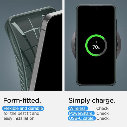 Spigen Liquid Air مصمم لحافظة Galaxy S24 Plus (2024)، [حماية من الدرجة العسكرية] - أسود مطفي in Saudi Arabia