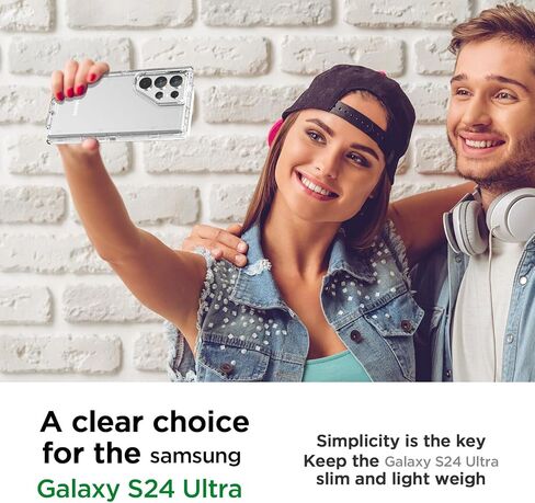 حافظة AICase لهاتف Samsung Galaxy S24 Ultra شفافة، متينة وشديدة التحمل مكونة من 3 طبقات [غير صفراء] [حماية من السقوط من الدرجة العسكرية] غطاء واقٍ مقاوم للصدمات/السقوط لهاتف Samsung Galaxy S24 Ultra 6.8" 5G in Kuwait