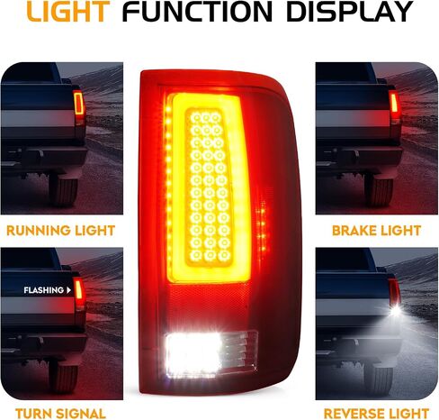 مجموعة مصابيح LED الخلفية + ضوء الفرامل الثالث لسيارة Ford F-150 F150 2004-2008 [نموذج هالوجين المصنع] Fleetside Styleside، مصابيح خلفية جانبية للسائق + الراكب وإضاءة إيقاف عالية، 3 قطع، عدسات حمراء in Saudi Arabia