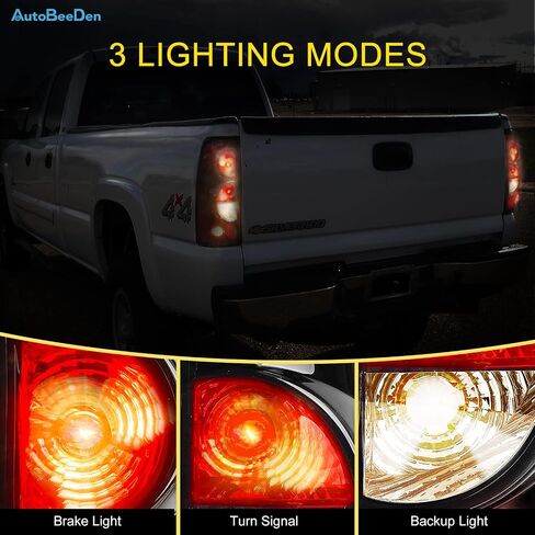 Tail Lights Compatible with Chevy Silverado 1500 2500 3500 1999-2006 / Chevrolet 2007 w/Classic Body, GMC Sierra 1500 2500 3500 1999-2002 Taillights Rear Lamps, No Bulbs, Matte Black in Saudi Arabia