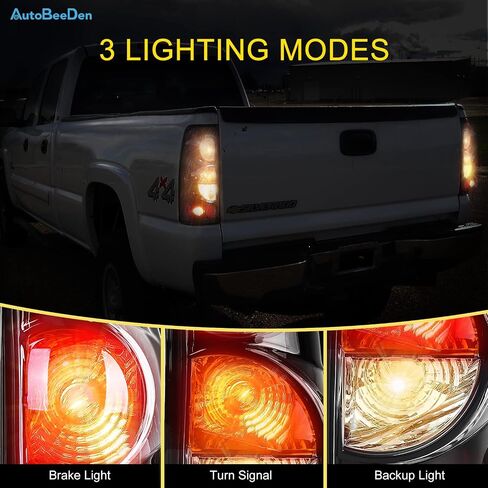Tail Lights Compatible with Chevy Silverado 1500 2500 3500 1999-2006 / Chevrolet 2007 w/Classic Body, GMC Sierra 1500 2500 3500 1999-2002 Taillights Rear Lamps, No Bulbs, Matte Black in Saudi Arabia