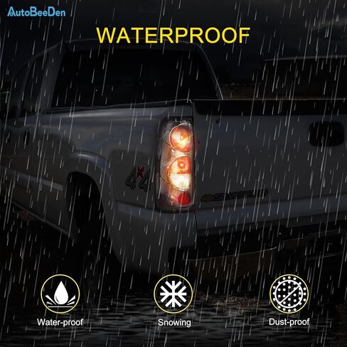 مصابيح خلفية متوافقة مع Chevy Silverado 1500 2500 3500 1999-2006 / شيفروليه 2007 مع جسم كلاسيكي، GMC Sierra 1500 2500 3500 1999-2002 مصابيح خلفية للمصابيح الخلفية، بدون مصابيح، أسود غير لامع in Kuwait