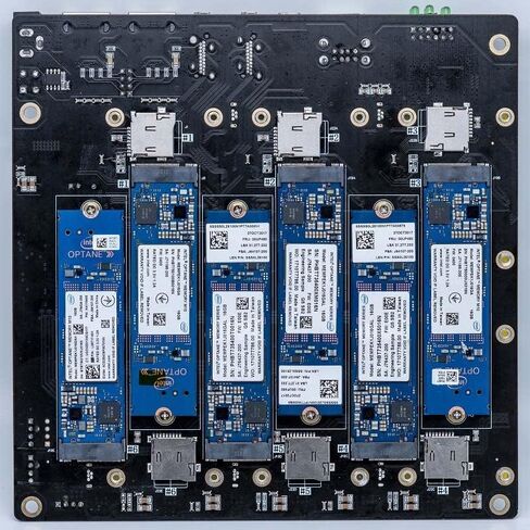 DeskPi Super6C لمجموعة Raspberry Pi CM4، لوحة Mini-ITX 6 RPI CM4 مدعومة، مزود طاقة متضمن in Saudi Arabia