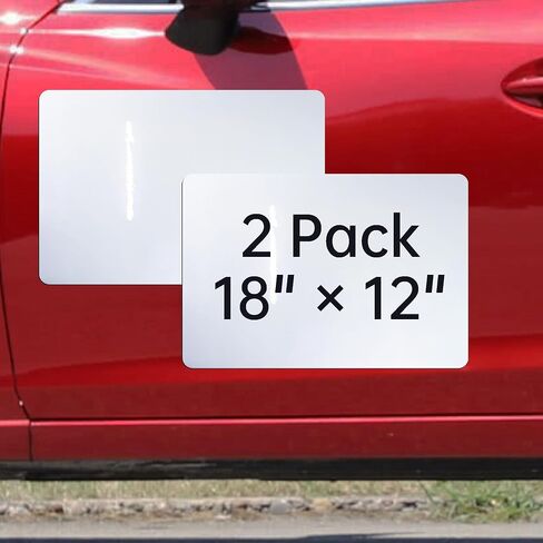 Set of 2 Blank Magnets-Rounded CornersCar Magnet Set, Cover Company Logo (for HOA), Prevent Car Scratches & Dents, Writable and Reusable (18" x 12") in Saudi Arabia