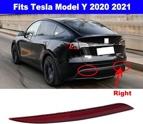 لسيارة تسلا موديل Y 2020 2021 المصد الخلفي عاكس الضوء مصباح المصد الخلفي الأحمر Les استبدال عدسة التحديد (الجانب الأيمن للراكب) in Kuwait