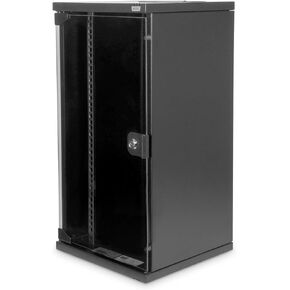 DIGITUS Network Cabinet 10" - 12U - Wall mounting - 592x312x300mm - max. Load 30kg - usable Depth 250mm - Black, DN-10-12U-B