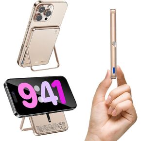 Ultra-Slim Magnetic Wireless Power Bank 5000mAh, 15W Wireless & 20W USB-C Fast Charging Battery Pack with Foldable Kickstand, MagSafe Compatible Portable Charger for iPhone 16/15/14/13/12 Series