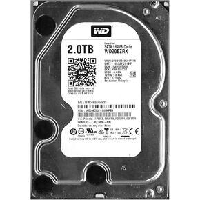 WD20EZRX Western Digital 2TB 5400RPM SATA 6.0 Gbps 3.5 inch Caviar Hard Drive
