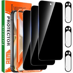 IMBZBK 3 Pack Privacy Screen Protector for Google Pixel 9 Pro XL Tempered Glass Accessories 3 Pack Camera Lens Protector, Anti Spy Case Friendly Protector de Pantalla for Pixel 9 Pro XL
