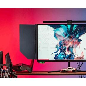 Desktop Computer Sunshade, Adjustable Monitor Sunshade, Foldable Anti-Glare for 24-27-inch Monitors, 180° Angle Adjustment, Privacy Protection, Reduce Eye Fatigue(Right)