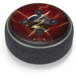Skinit Decal Audio Skin Compatible with Amazon Echo Dot 3 - Officially Licensed DC Comics The Flash Movie: Logo Poster Design