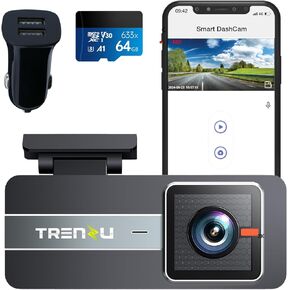 Dash Cam for Cars with 3" Screen, 1080P Front - Included 64GB MicroSD, 170° Wide View Car Dash Cam, G-Sensor, Night Vision, Parking Mode, WiFi, GPS, Loop & Audio Recording | Upto 256GB SD Card
