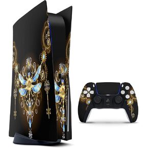 Dragonfly Ornament Full-Body Cover Wrap Decal Skin-Kit Compatible with Sony Playstation 3 Console Super Slim + Controller