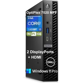 Dell OptiPlex 7020 MFF 7000 Mini PC Business Desktop Computer, 14th Gen Intel 14-Core i5-14500T (Beat i7-13700T), 32GB DDR5 RAM, 1TB PCIe SSD, WiFi 6E, Bluetooth, 2 DisplayPort, HDMI, Windows 11 Pro