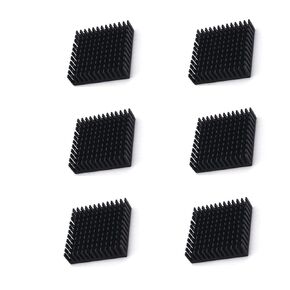 6pcs Aluminum Chipset Heat Radiator Cooling Fin Heatsink 40mm x 40mm x 11mm Black
