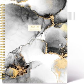 Monthly Planner 2024-2025, Monthly Calendar Planner, 18-Month Planner, Jul.2024-Dec.2025, 8.5" x 11", AIMPEAK Monthly Planner with Pocket, Pen Loop, Flexible Cover, Spiral Binding, Pink