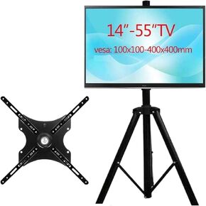 DLS-10AL 14"-55" Height Adjustable 50kg Tilt LCD Plasma Tv Floor Tripod Stand VESA 400X400 Blue Black Silver Yellow Black
