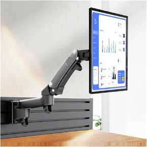 M150 17"-27" Monitor Holder Arm On Office Partition Gas Spring Full Motion LCD TV Mount 2-7kg Dual Aluminum(Silver)