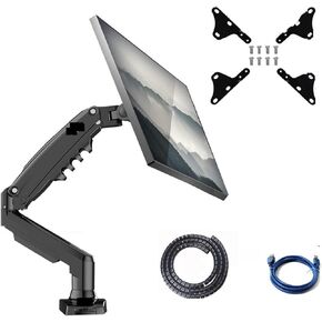 F80 for 200x200 17-30" Monitor Holder Arm Gas Spring Full Motion LCD TV Mount 2-9kg Dual Arm Clamp Bracket USB3.0(More Parts)