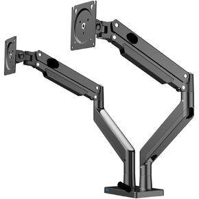 G32 Aluminum Alloy 22"-32" Dual LCD LED Monitor Mount Gas Spring Arm Full Motion Monitor Holder Support Load 3-15
