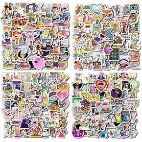 300Pcs 90s Cartoon Stickers – Cool & Cute Vinyl Decals for Kids, Teens, Girls – Waterproof Stickers for Water Bottle, Laptop, Phone, Skateboard, Bike, Travel Case, Scrapbooking