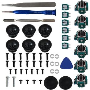 6-Piece 3D Joystick Replacement Set for PS5 Controller - Includes Repair Tools -2K3 Ohm Potentiometer for Accurate Gaming