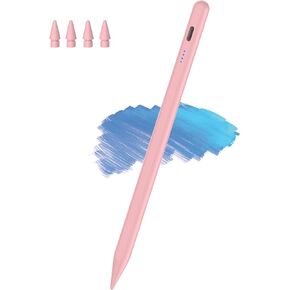 Pen for iPad (A16) 11th 10th Gen, Fast Charge for Pad Pencil with Tilt & Palm Rejection, Digital Pen for 2018-2025 Apple iPad 6th-11th/A16, Pro 13"/12.9"/11"/M4, Air 3/4/5/M2/M3, Mini 5/6 -Pink